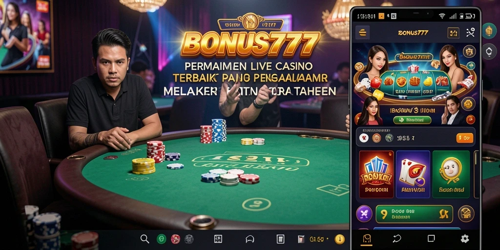 Tampilan gameplay Live Casino yang seru di BONUS777.