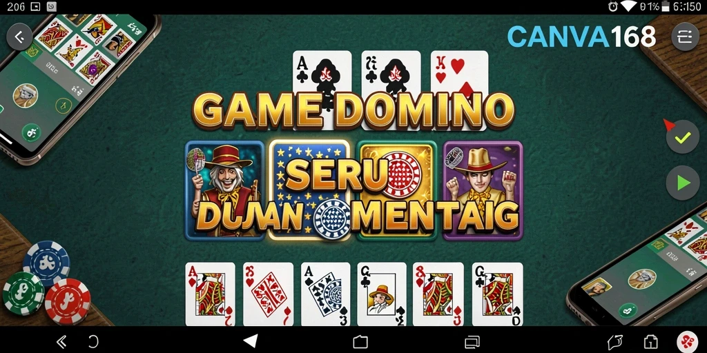 Tampilan menarik dari gameplay Domino CANVA168 yang menyenangkan.