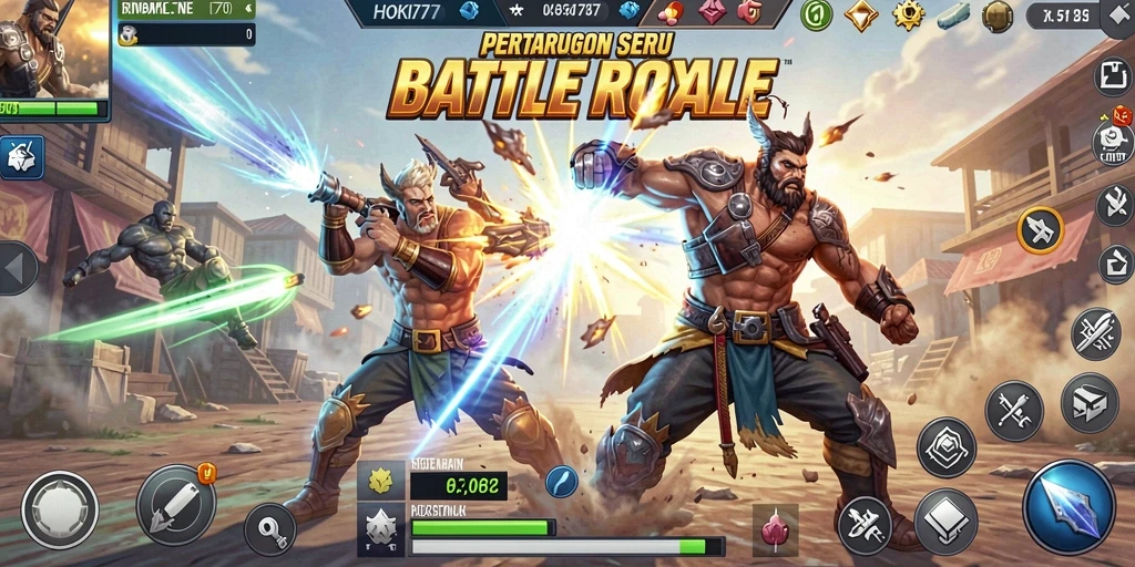 Gameplay seru HOKI777 dalam pertempuran Battle Royale.