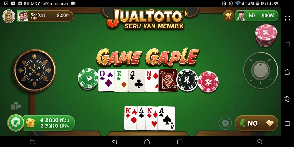 Screenshot dari gameplay seru JUALTOTO dalam permainan Gaple.