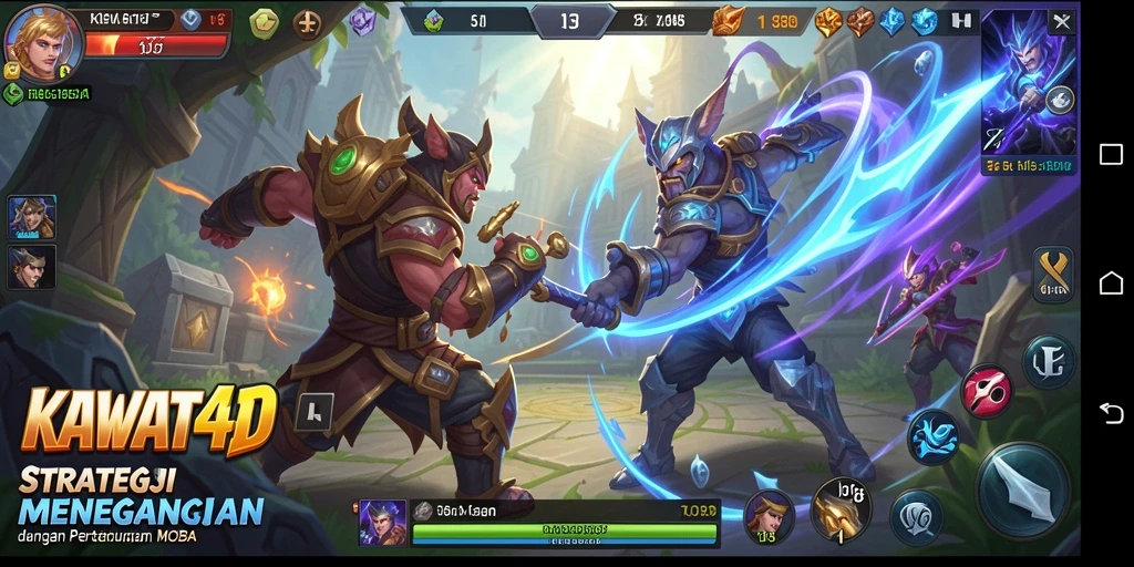Screenshot KAWAT4D menampilkan pengalaman gameplay MOBA yang seru dan menegangkan.