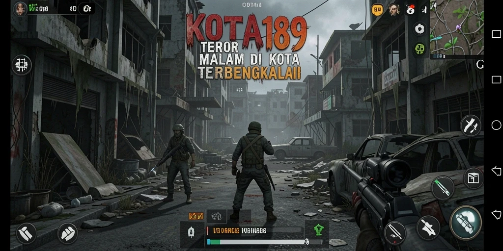 Tampilan gameplay KOTA189 yang menyeramkan dan menegangkan saat menjelajahi kota.