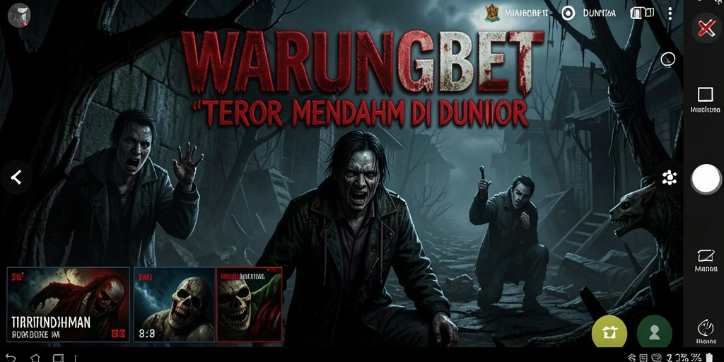 Screenshot dari gameplay WARUNGBET menunjukkan suasana Horror yang mencekam.